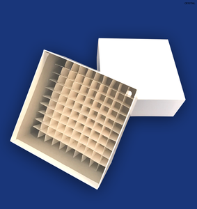 133*133*75mm Cardboard Cryobox 10x10 Grid